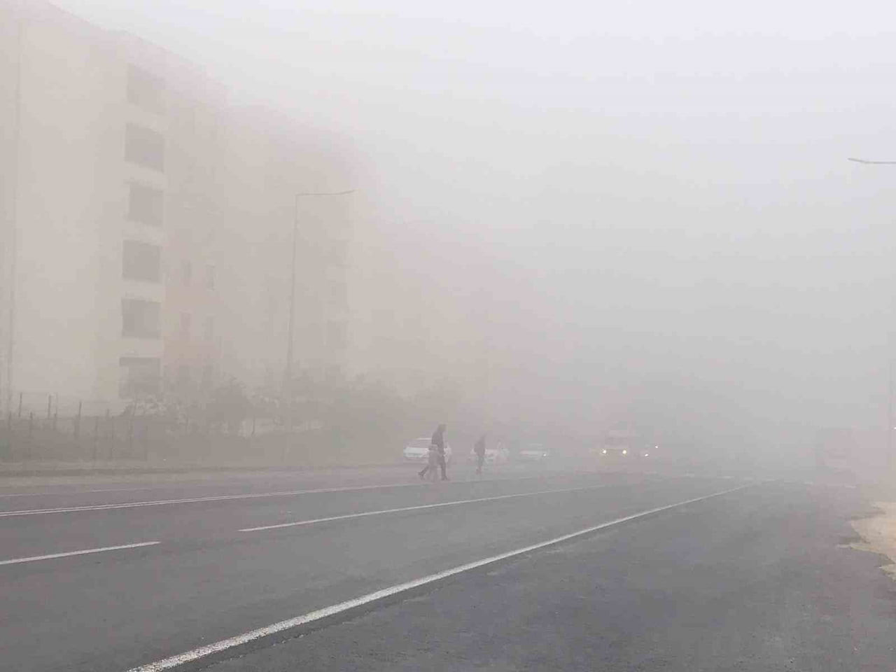 ŞANLIURFA'DA GECE ETKİLİ OLAN SAĞANAK YAĞIŞIN ARDINDAN SABAH SAATLERİNDE YOĞUN SİS OLUŞTU, GÖRÜŞ...