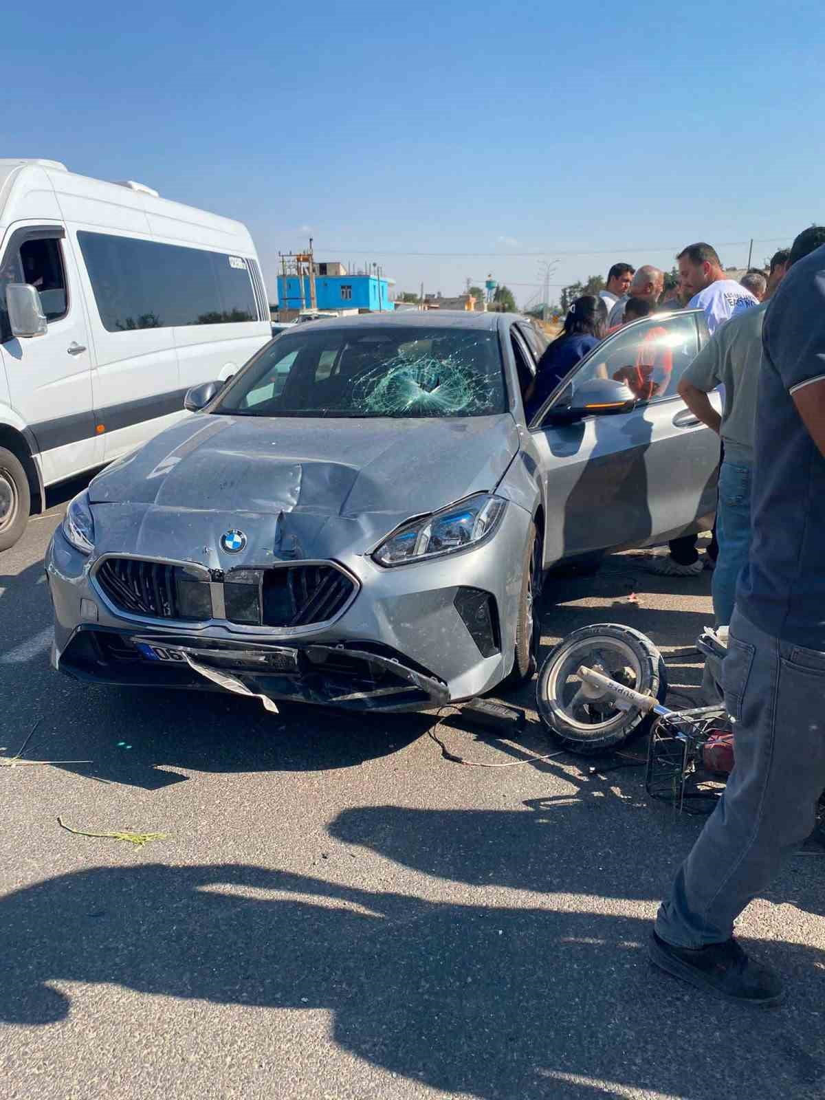 ŞANLIURFA'DA OTOMOBİLLE MOTOSİKLET ÇARPIŞTI: 2 YARALI