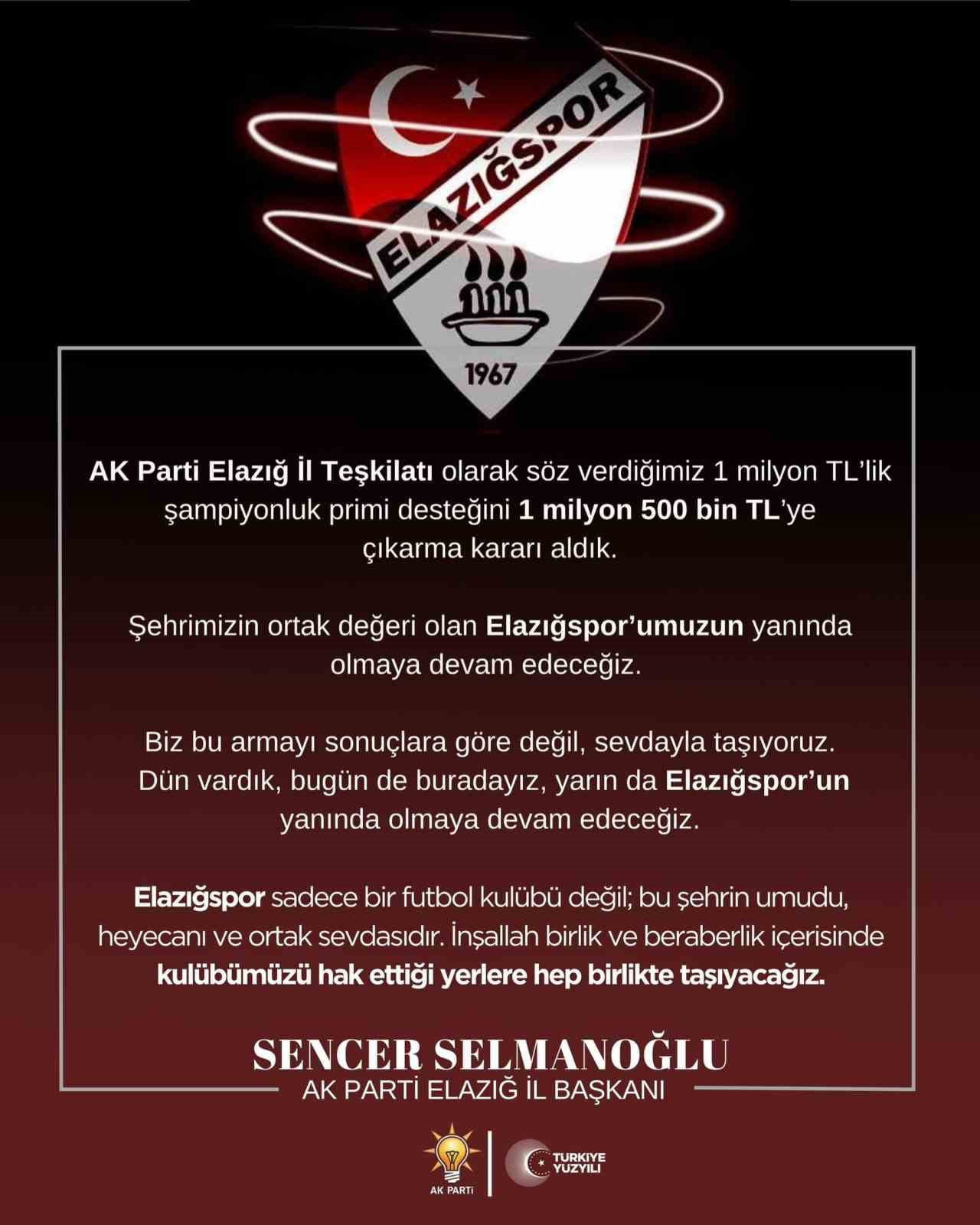 SELMANOĞLU, 1 MİLYONLUK PRİMİ 1.5 MİLYONA ÇIKARDI