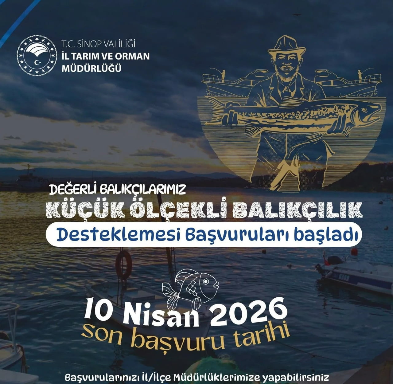 SİNOP İL TARIM VE ORMAN MÜDÜRLÜĞÜ, 12 METRENİN ALTINDAKİ RUHSATLI BALIKÇI GEMİSİ SAHİPLERİNE...