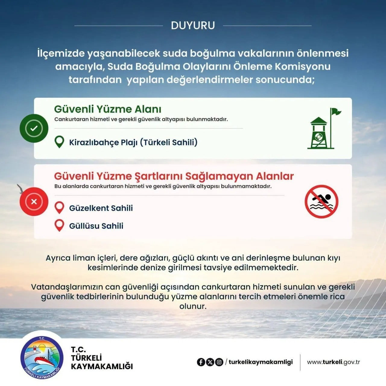 SİNOP'UN TÜRKELİ İLÇESİNDE YAZ SEZONUNDA YAŞANABİLECEK SUDA BOĞULMA VAKALARININ ÖNLENMESİ...