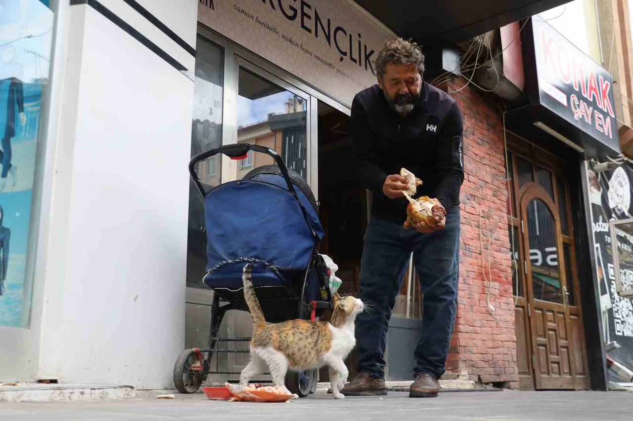 SİVAS'TA KEDİLERE OLAN SEVGİSİ VE YARDIMSEVERLİĞİ İLE TANINAN UĞUR ZONTUL, YAŞADIĞI İLGİNÇ BİR...