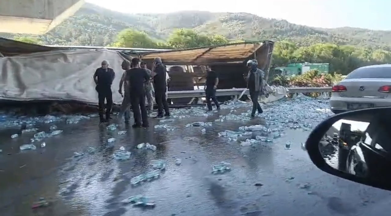 SU YÜKLÜ TIR HIZLI TREN KÖPRÜSÜ AYAĞINA ÇARPTI: SÜRÜCÜ HAYATINI KAYBETTİ