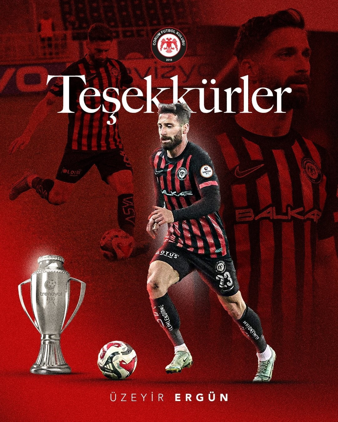 SÜPER LİG EKİPLERİNDEN ÇORUM FK, ÜZEYİR ERGÜN İLE KARLILIKLI ANLAŞARAK SÖZLEŞMESİNİ...
