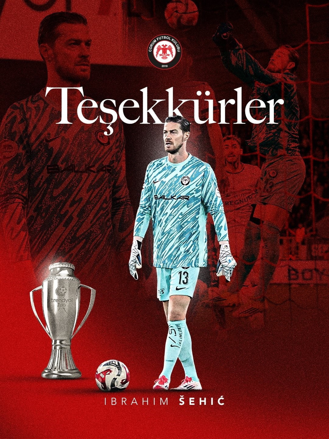 SÜPER LİG'DE MÜCADELE EDECEK OLAN ÇORUM FK, KALECİ İBRAHİM SEHİC İLE YOLLARINI AYIRDI.