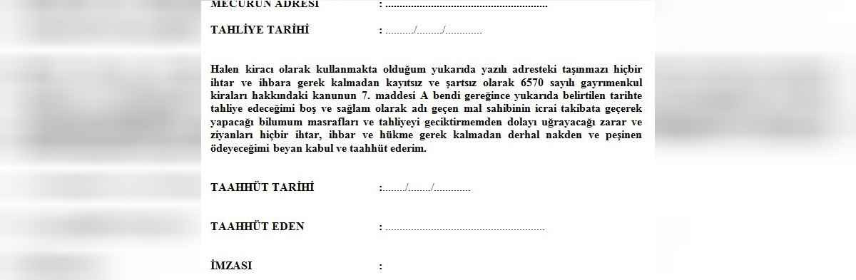 tahliye taahhütnamesi nedir