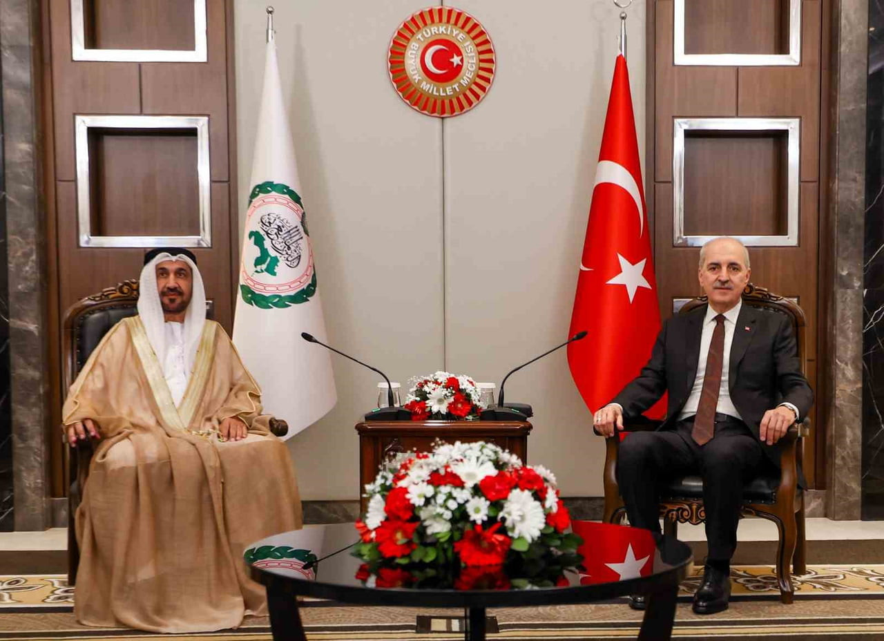 TBMM BAŞKANI KURTULMUŞ, ARAP PARLAMENTOSU BAŞKANI ALYAMMAHİ İLE GÖRÜŞTÜ