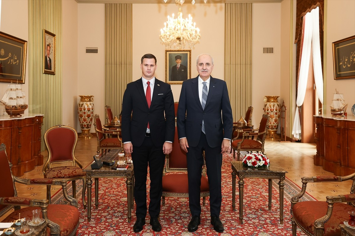 TBMM Başkanı Numan Kurtulmuş, Meclis'te Bosna Hersek Tuzla Kantonu Başbakanı İrfan Halilagic'i...