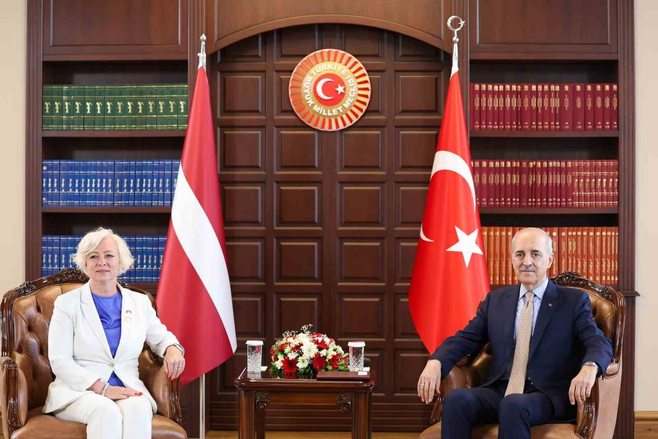 TBMM BAŞKANI NUMAN KURTULMUŞ, NATO PARLAMENTER ZİRVESİ DOLAYISIYLA İSTANBUL’DA BULUNAN LETONYA...
