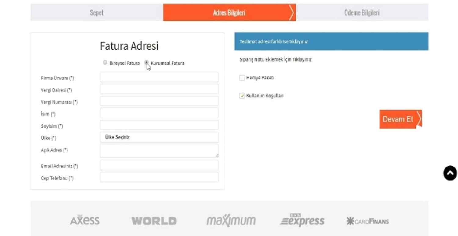 Teslimat ve fatura adresi nedir?