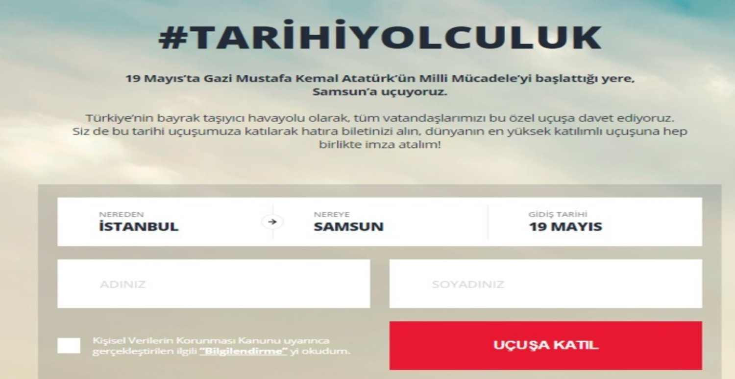 THY 19 Mayıs THY tarihi yolculuk bileti nasıl alınır