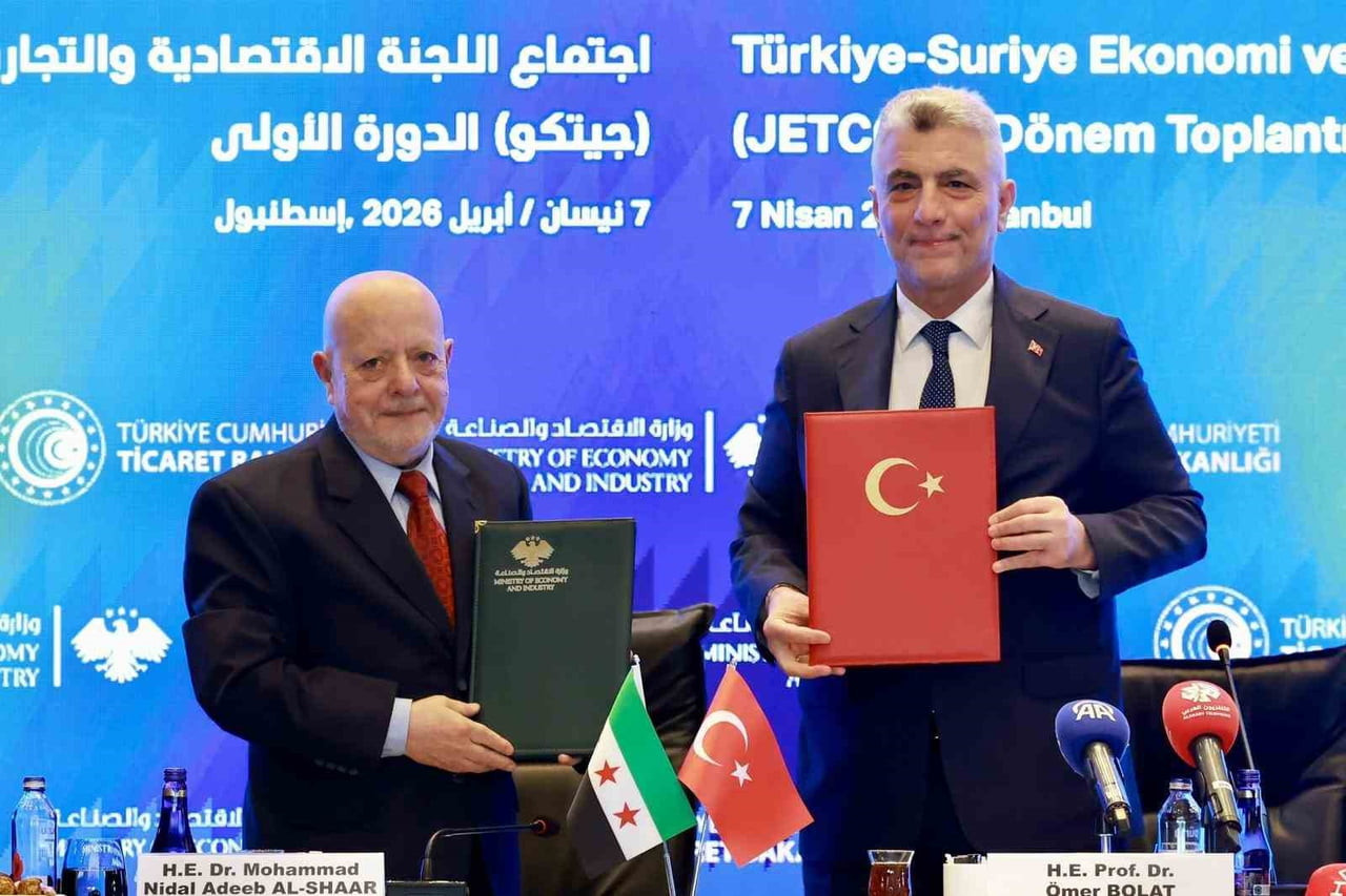 TİCARET BAKANI ÖMER BOLAT, SURİYE EKONOMİ VE SANAYİ BAKANI DR. NİDAL EL-ŞA'AR VE HEYETİYLE...