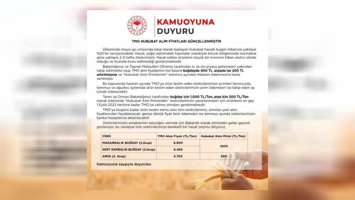 TMO başkanı açıklaması