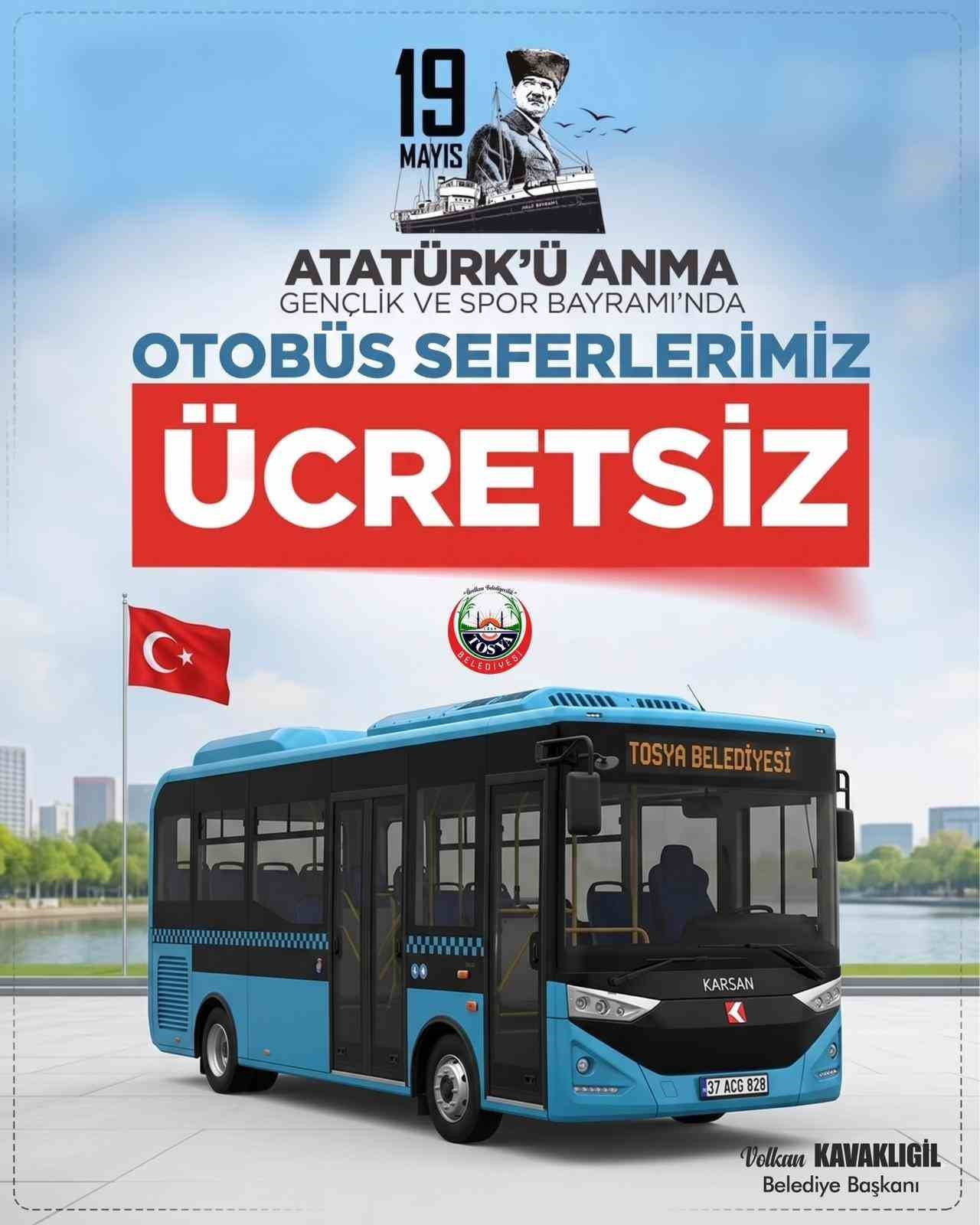 TOSYA BELEDİYESİ, 19 MAYIS ATATÜRK’Ü ANMA, GENÇLİK VE SPOR BAYRAMI NEDENİYLE 19 MAYIS GÜNÜ HALK...