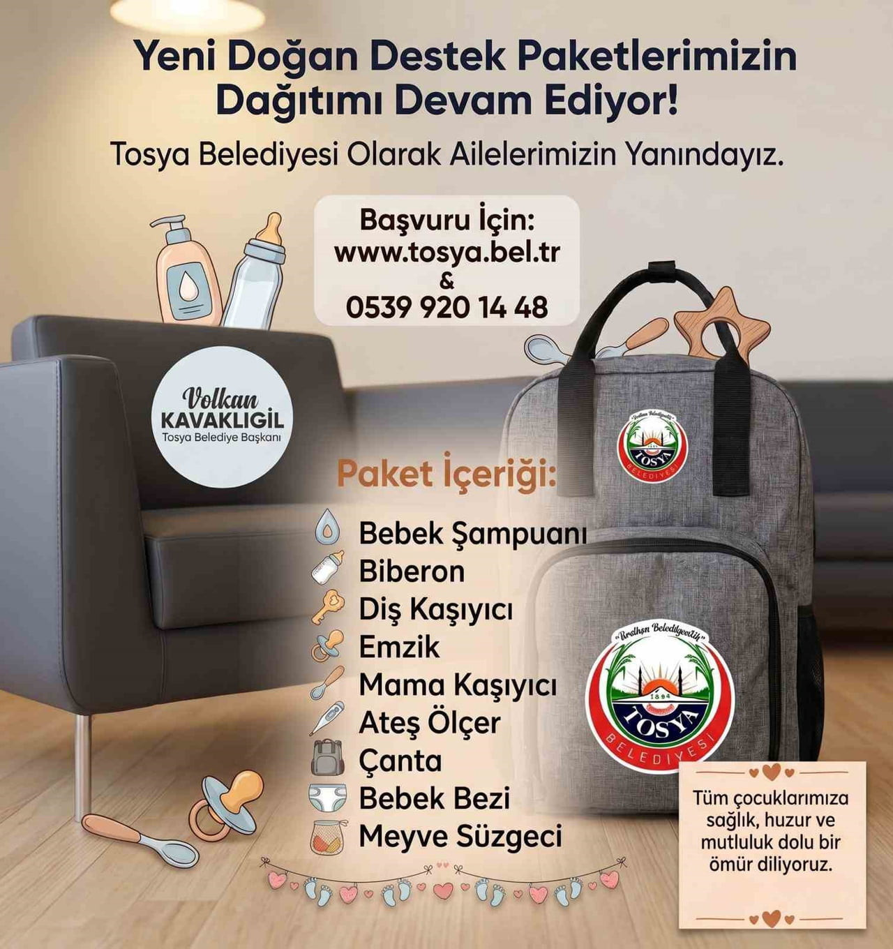 TOSYA BELEDİYESİ TARAFINDAN “YENİ DOĞAN DESTEK PAKETİ” PROJESİ KAPSAMINDA HAZIRLANAN PAKETLERİN...
