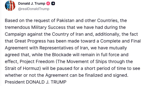 TRUMP: "ÖZGÜRLÜK PROJESİ KISA BİR SÜRELİĞİNE DURDURULACAK"