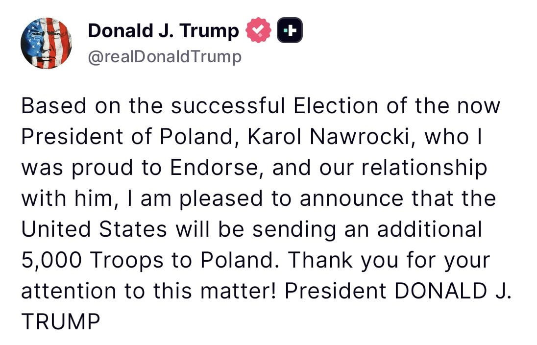TRUMP: "POLONYA’YA 5 BİN EK ASKER GÖNDERECEĞİZ"