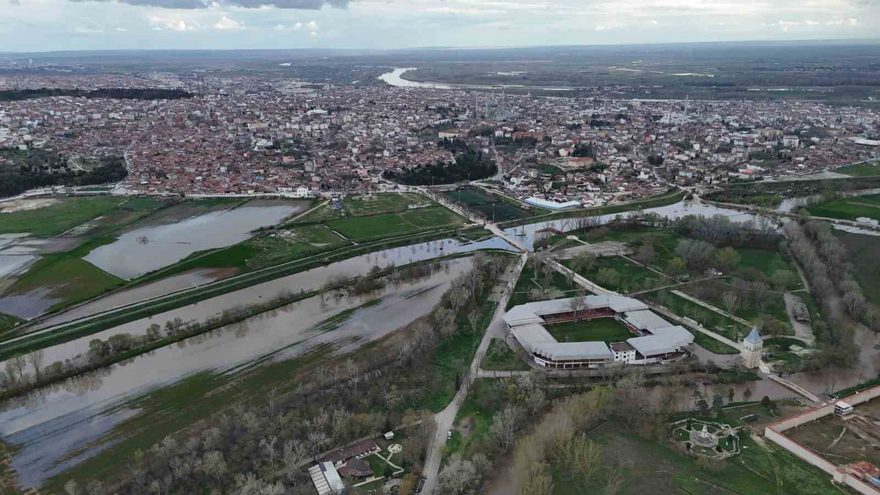 TUNCA NEHRİ TAŞTI, SARAYİÇİ HAVADAN GÖRÜNTÜLENDİ