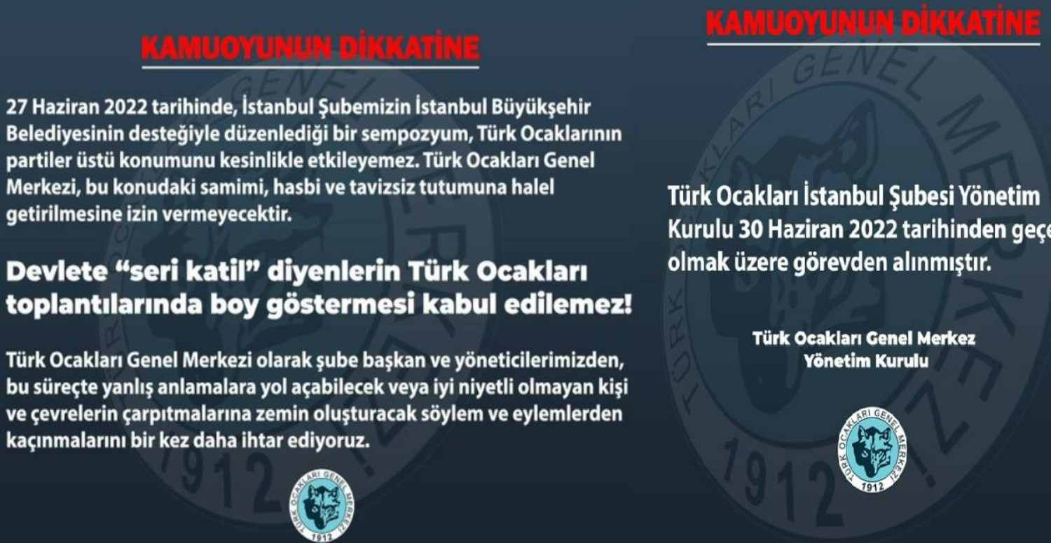 Türk Ocakları Görevden Aldı