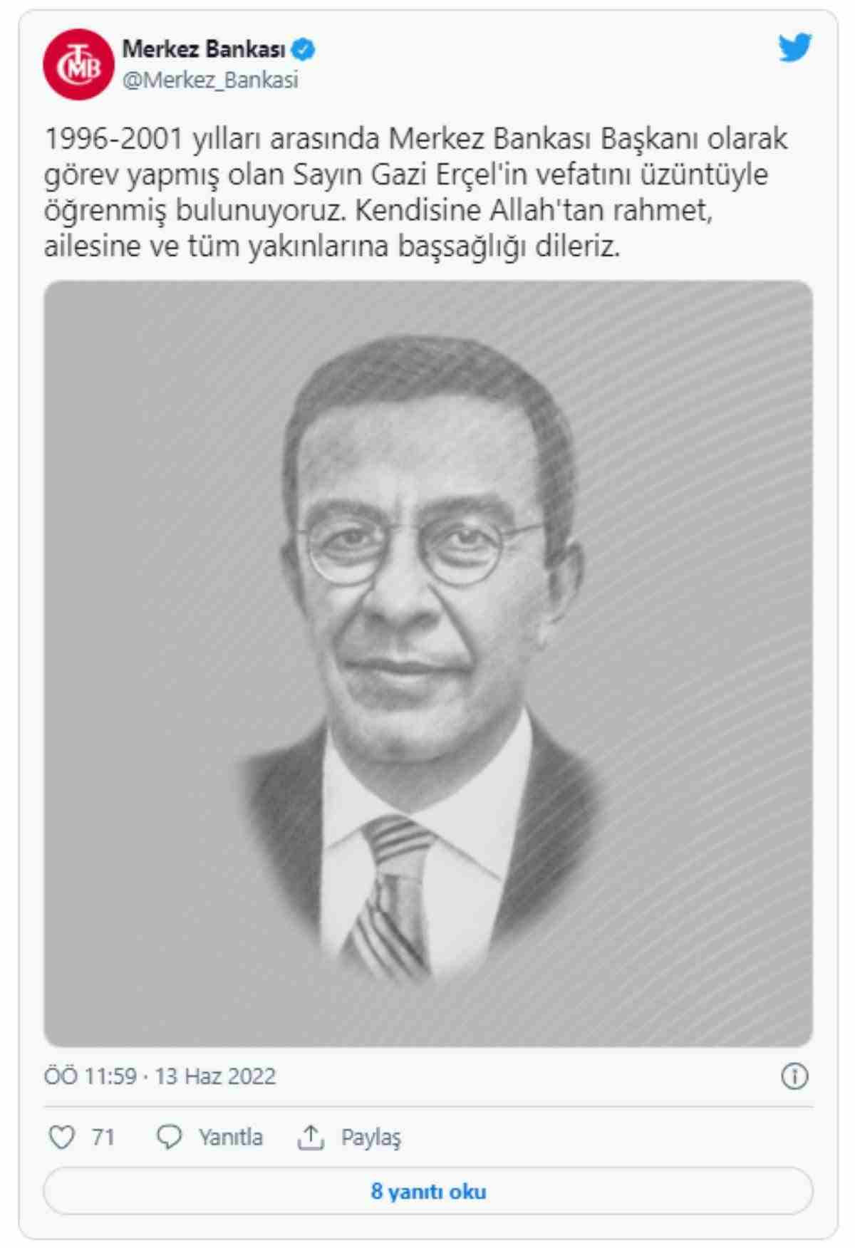 Türkiye Cumhuriyet Merkez Bankası paylaşımı