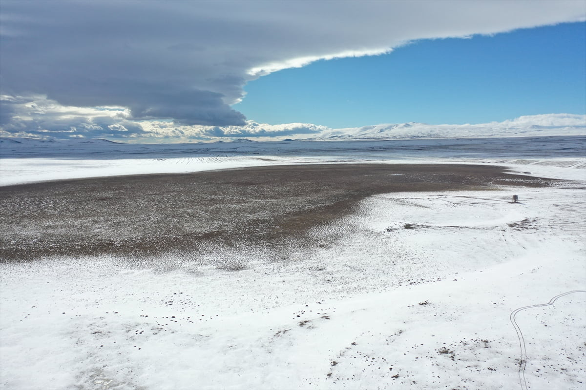 Türkiye'nin 13'üncü Ramsar Alanı olan ve bir dönem tamamen kuruyan Kars'taki Kuyucuk Gölü...