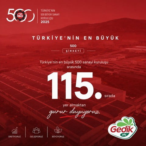 TÜRKİYE'NİN ÖNDE GELEN ENTEGRE KANATLI ET ÜRETİCİLERİNDEN GEDİK PİLİÇ, İSTANBUL SANAYİ ODASI'NIN...