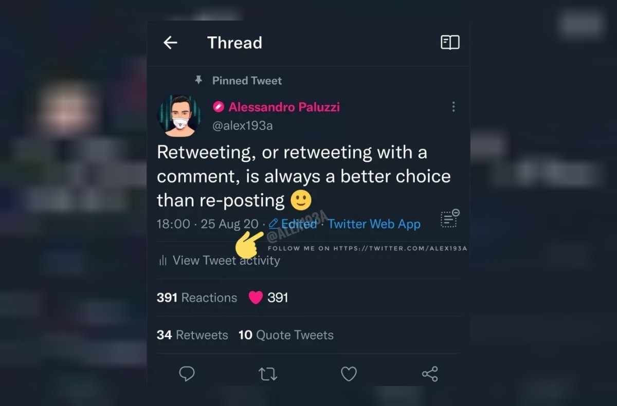 Twitter düzenle butonu detayları