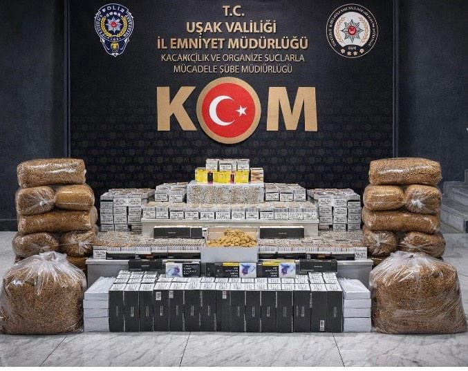 UŞAK İL EMNİYET MÜDÜRLÜĞÜ KOM ŞUBE MÜDÜRLÜĞÜ EKİPLERİNCE YAPILAN OPERASYONLARDA ÇOK SAYIDA KAÇAK...