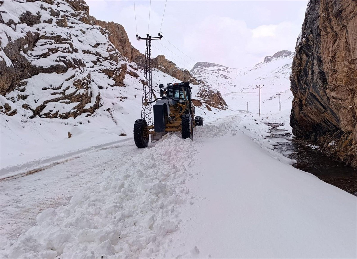 Van'ın Gürpınar ve Başkale ilçelerinde kar nedeniyle kapanan yolların açılması için çalışmalar...