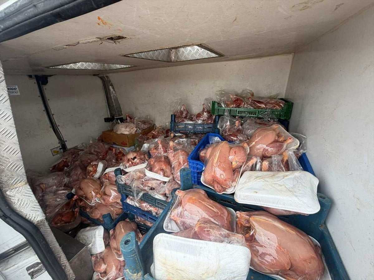 Van'ın Tuşba ilçesinde bir araçta, sevk irsaliyesi ve veteriner sağlık raporu bulunmayan, kesilip...