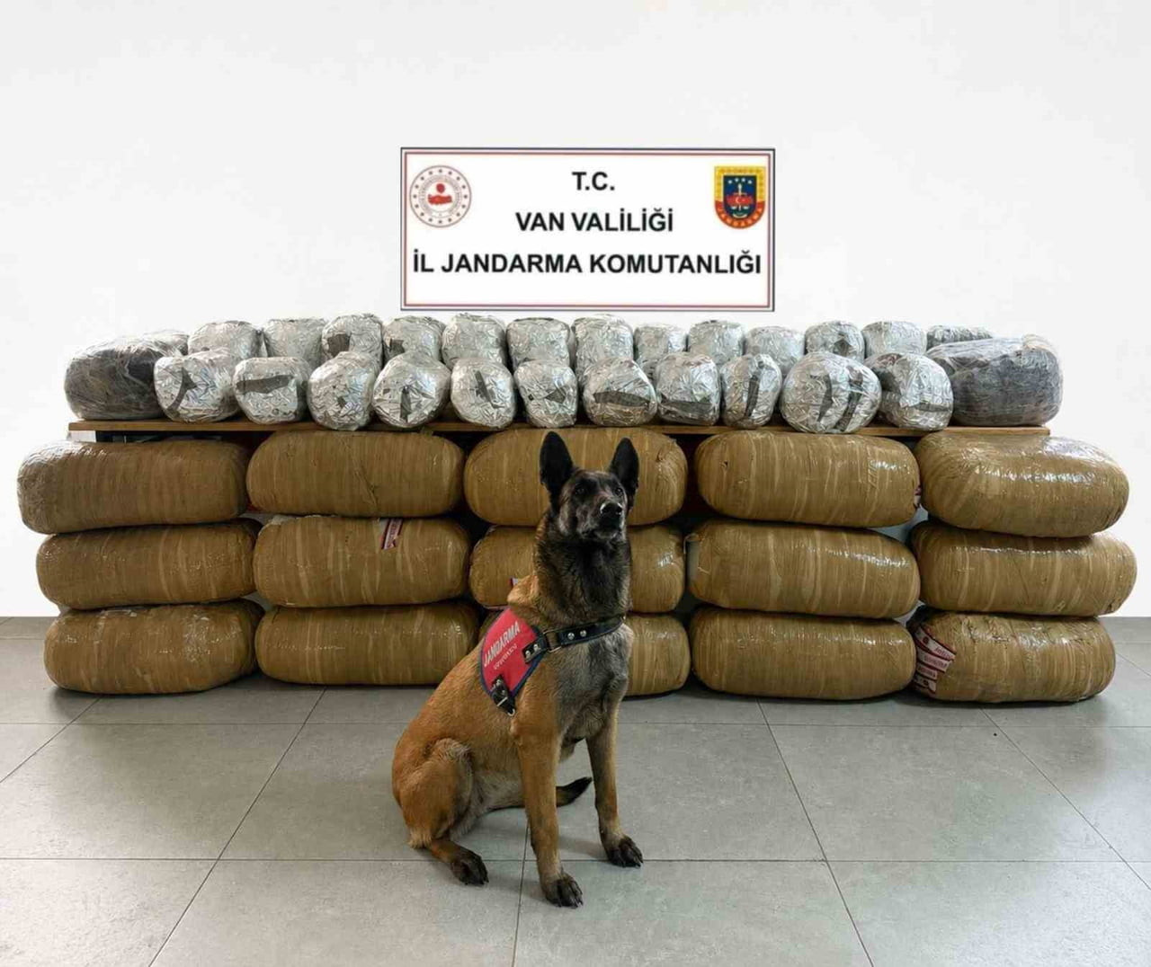 VAN’DA JANDARMA EKİPLERİNCE YÜRÜTÜLEN ÇALIŞMALAR SONUCUNDA 443 KİLO 159 GRAM UYUŞTURUCU MADDE İLE...