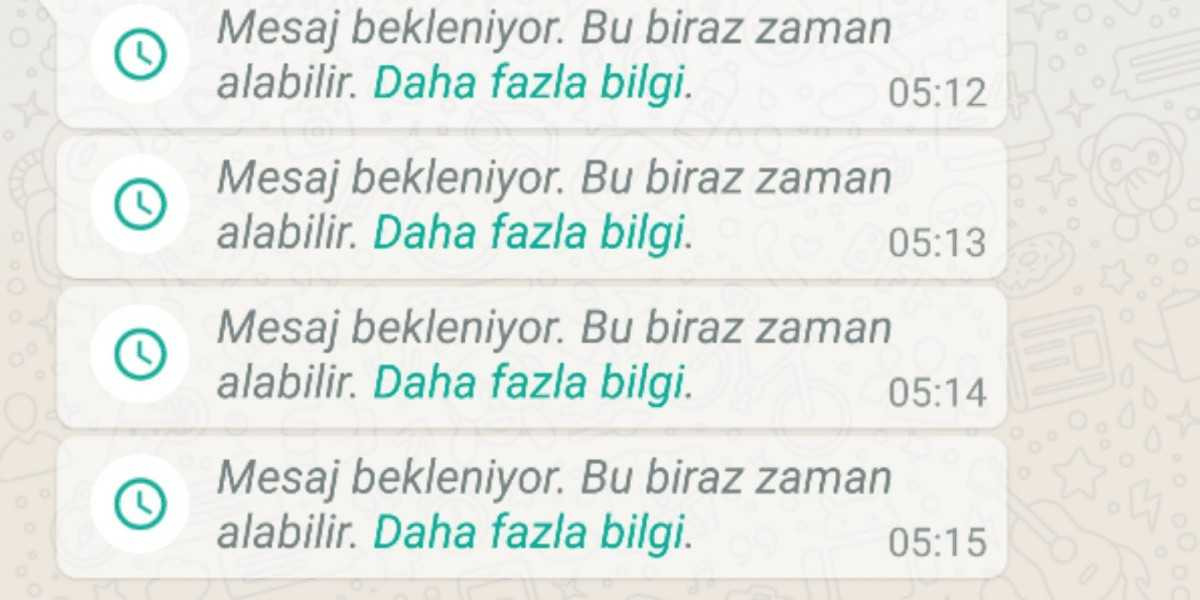 WhatsApp Mesaj Bekleniyor