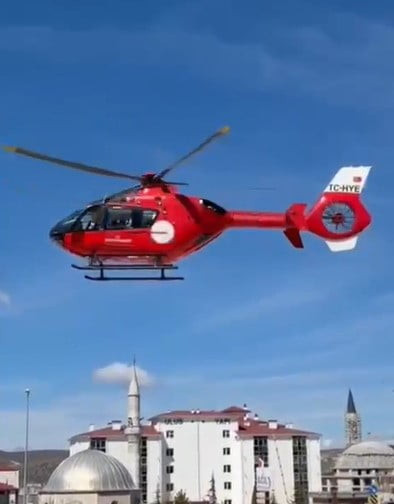 YOZGAT’TA KARBONMONOKSİT ZEHİRLENMESİ NEDENİYLE TEDAVİSİ SÜREN HASTA AMBULANS HELİKOPTER İLE...