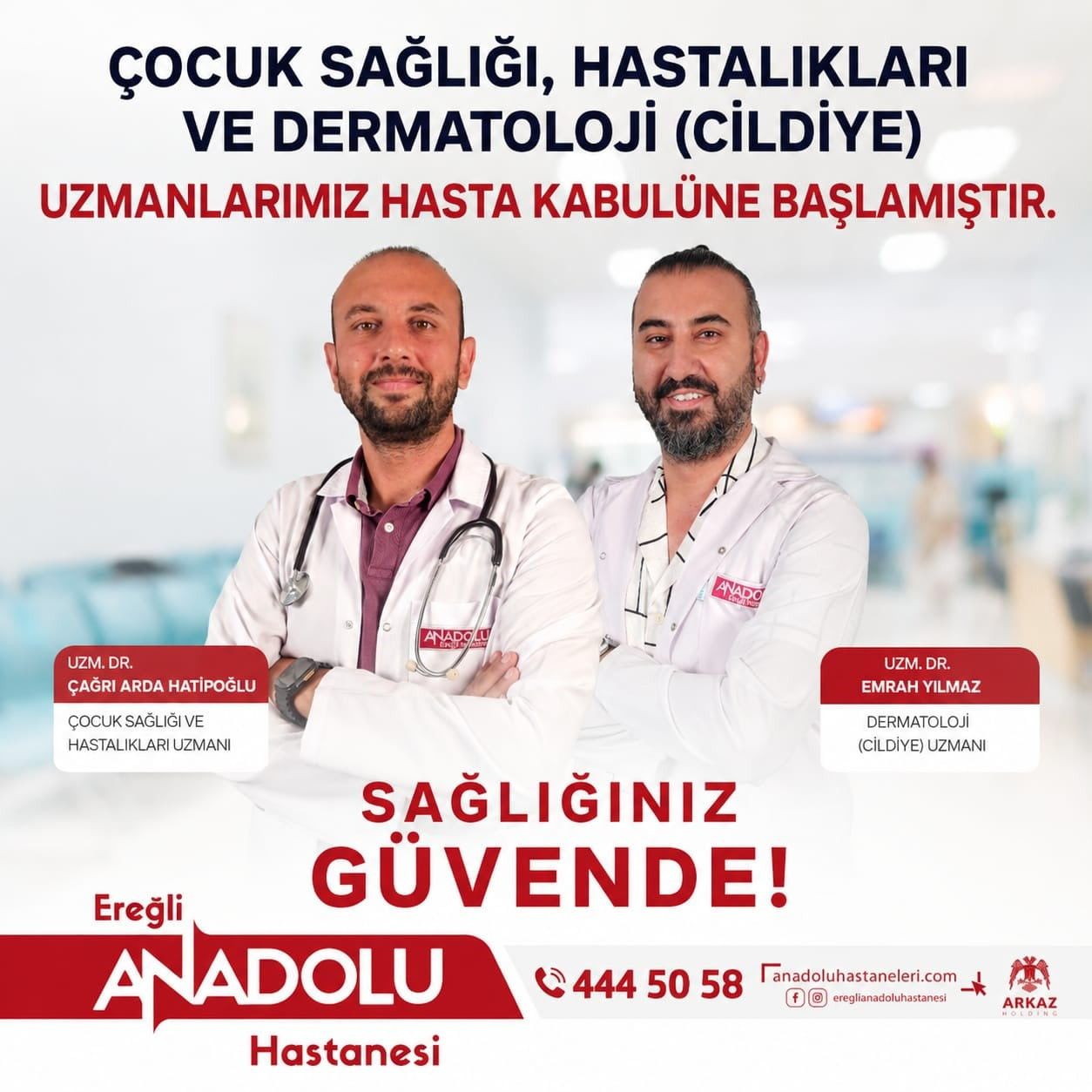 ZONGULDAK'IN KARADENİZ EREĞLİ İLÇESİNDE FAALİYET GÖSTEREN EREĞLİ ANADOLU HASTANESİ, UZMAN HEKİM...
