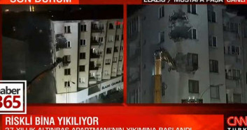 Riskli Binanın Yıkım İşlemi Başladı