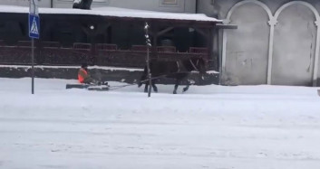 Atlı Kar Küreme Aracı Kamerada