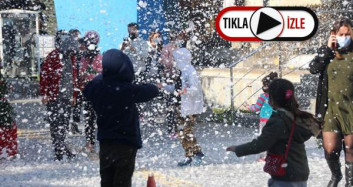 Bodrum'da Çocuklara Kar Eğlencesi
