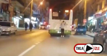 Bursa'da Bir Gencin Tehlikeli Paten Yolculuğu