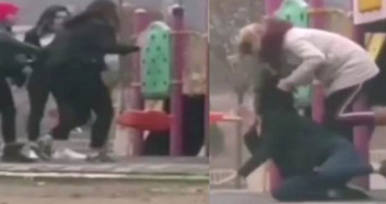 Karabük'te Parkta Tekme Tokat Kız Kavgası
