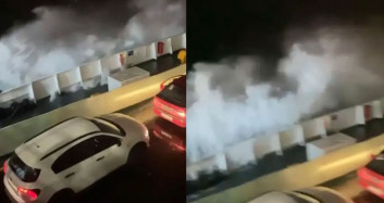 Fırtına Marmara Denizi’nde korku dolu anlara yaşattı: O anlar güvenlik kamerasına yansıdı