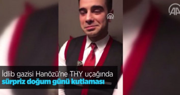THY Uçağında İdlib Gazisine Sürpriz Doğum Günü 