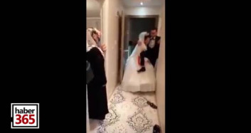 Damat Gerdek Öncesi Gelini Kucağına Alamayınca Gelin Damadı Kucağına Aldı