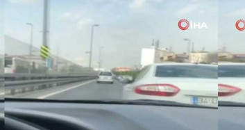 E-5 Karayolu'nda 'Makas' Terörü Kameralara Böyle Yansıdı