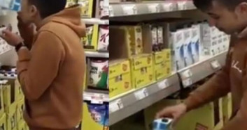 Marketteki Sütleri İçip, Görüntülerini Paylaştılar!