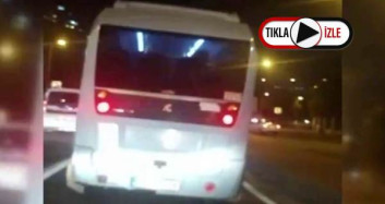 Minibüsçülerin Tehlike Dolu  Makaslı Yarışı