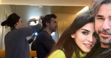 Neslişah Alkoçlar, Eşi Engin Altan Düzyatan’ın Saçlarını Kesti