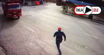 Freni Boşalan Kamyonunun Peşinden Koştu! O Anlar Kamerada