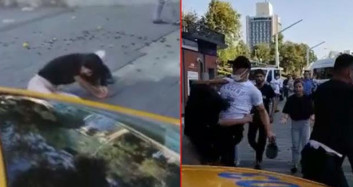 Taksim'de Zabıta Bir Kadına Uçan Tekme Attı