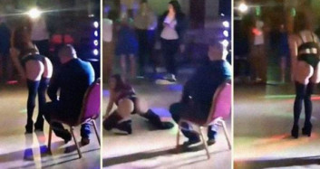 Twerk Yapmak Üzere Olan Kadına Vurarak Yere Yığan Adam