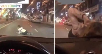 Van'da Alkol Bağımlısı Bir Kadın Sokakta Terör Estirdi!